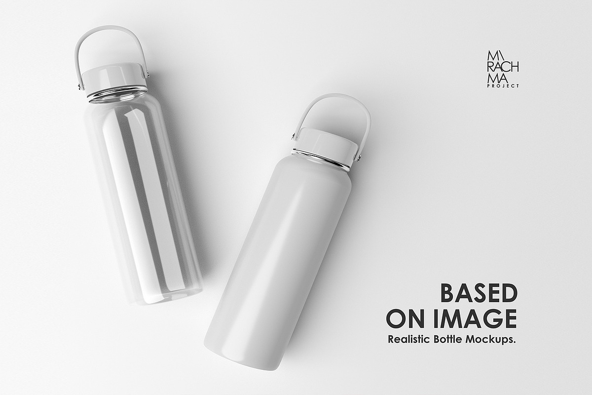 Water Bottle Mockup Set, a Packaging Mockup by Mirachma Project (Photo 6 of 10)