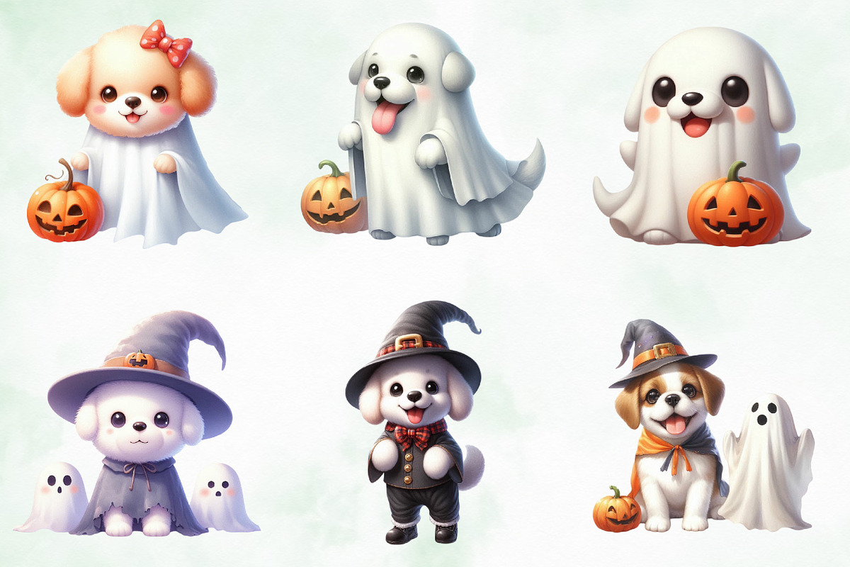 Halloween Ghost Dogs Sublimation, an Illustration by Creative Art (Photo 4 of 4)