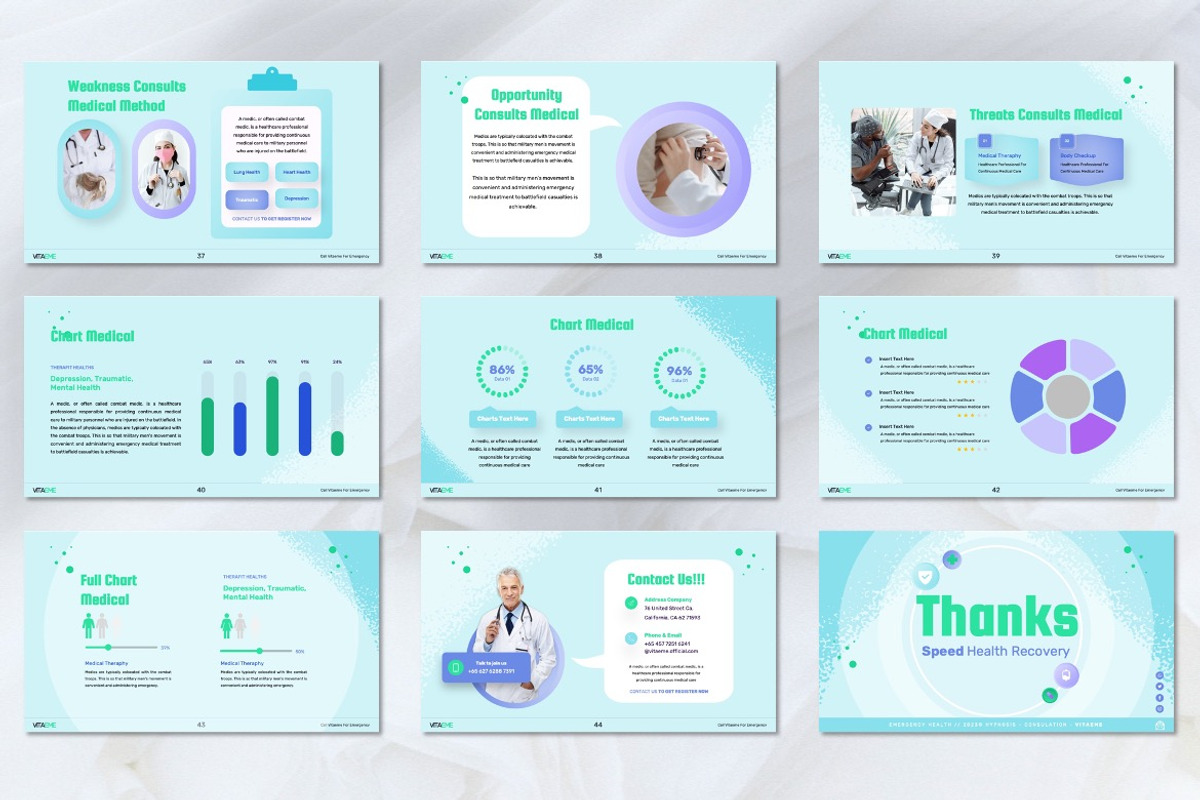 Vitaeme - Modern Health Powerpoint, a Presentation Template by Dhabee (Photo 7 of 8)