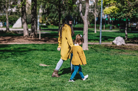Mother with her baby. Mom and daughter in an autumn park, a Person Photo by 2Design