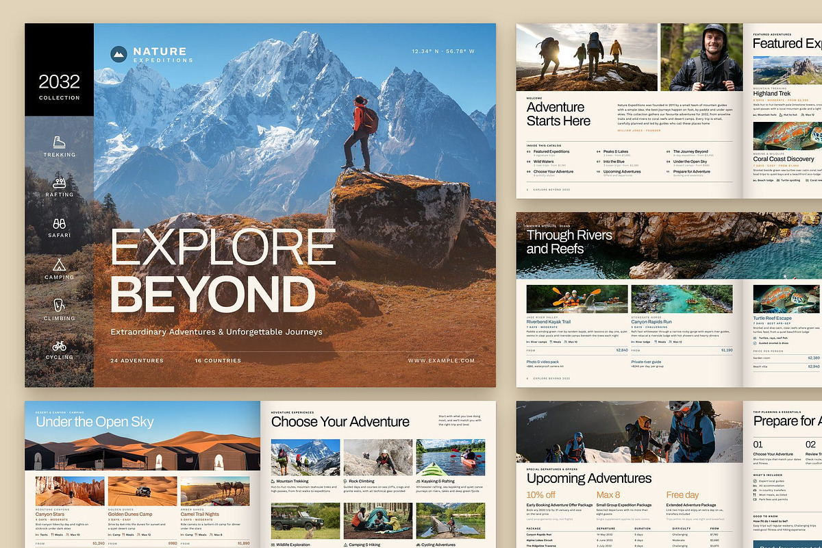 Adventure Travel Catalog Template, a Brochure Template by BrandPacks (Photo 1 of 5)