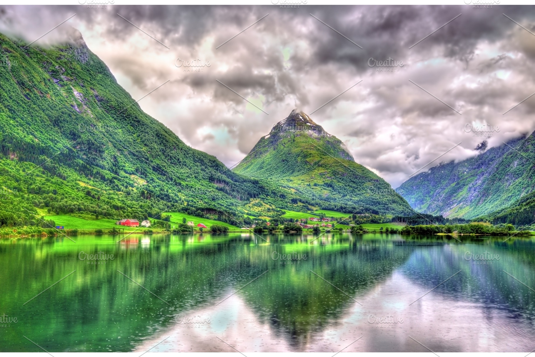 Bergheimsvatnet lake in Norway, Sogn og Fjordane county, a Nature Photo by Leonid Andronov