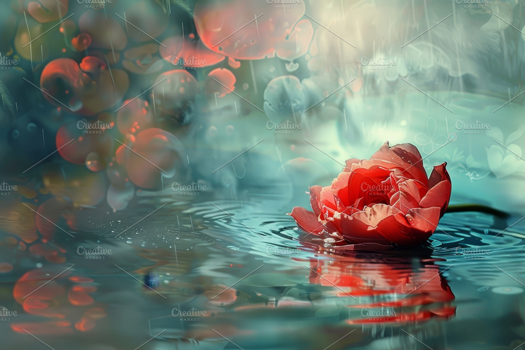 A red rose floats gracefully on a bo, a Photo by Iftikhar Alam