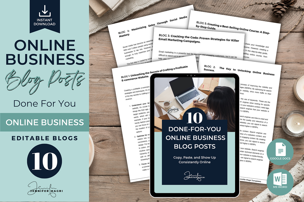 BLOG POSTS FOR ONLINE BUSINESS COACH, a Templates & Theme by Jennifer Magri Templates (Photo 1 of 8)