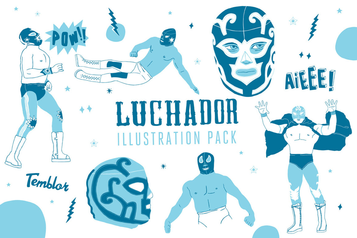 Luchador, an Illustration by Pencil Coffee