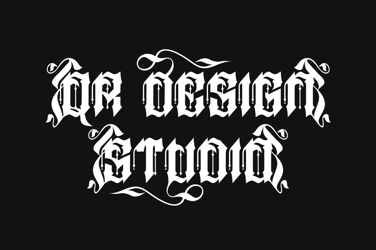 Jewal Glasmor - Tattoo Font, a Blackletter Font by QR Design Studio (Photo 5 of 14)