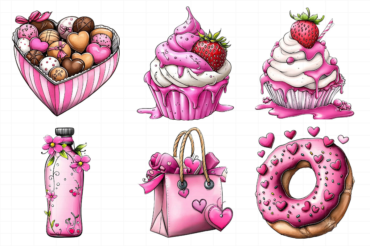 Watercolor Valentine's Day Clipart, an Illustration by Daily.Designs (Photo 4 of 5)