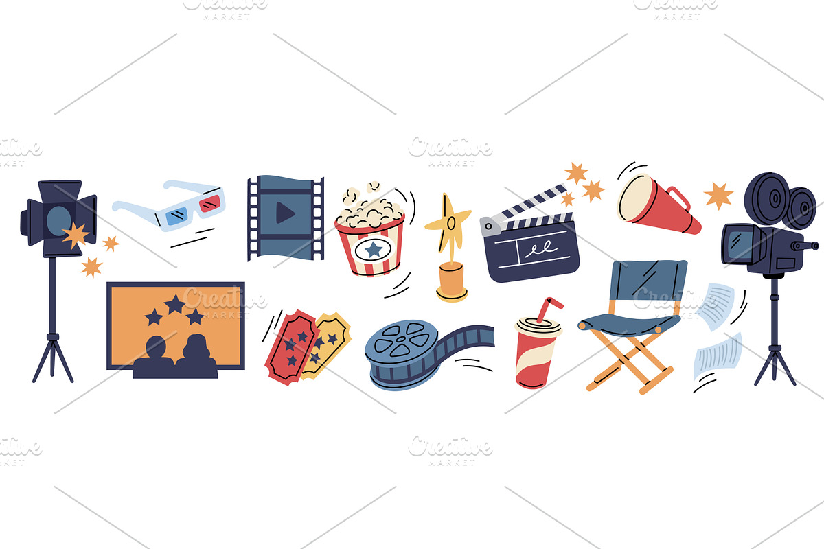 Cartoon cinema element. Movies, an Object Illustration by YummyBuum