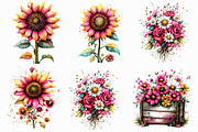 Whimsical Summer Flowers Clipart, an Illustration by Libby Wishes (Thumbnail 4 of 6)