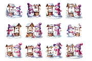 Snowman Winter Christmas, an Illustration by Design Market (Thumbnail 3 of 3)