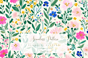 Seamless Floral Pattern PNG, a Pattern Graphic by Pati Charm Studio