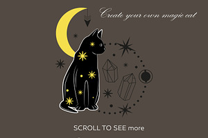 Mystical Cats. Lunar & Celestial Set