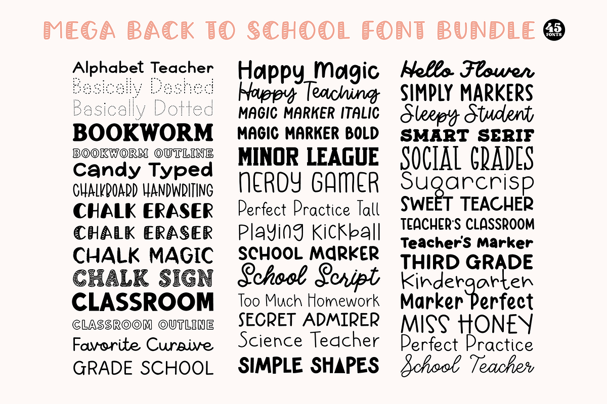 MEGA Back-To-School Font Bundle, a Handwritten Font by Blush Font Co. (Photo 2 of 2)