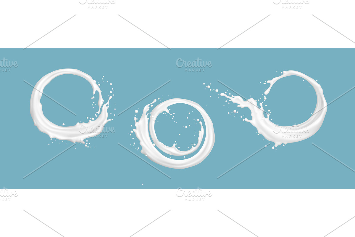 Milk circular splash and scattered, an Illustration by art PVP - market