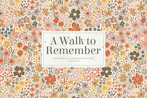 Hand Drawn Textured Flowers, a Decorative Illustration by GVGraphics