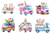 Summer Ice Cream Truck Clipart, an Illustration by Pixels.Craft (Thumbnail 7 of 8)