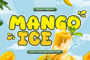 Mango Ice - Food Font, a Handwritten Font by Mozatype