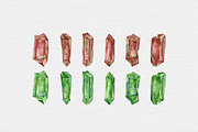 Watercolor Crystals, an Illustration by TigerlilyDesignCo (Thumbnail 2 of 3)