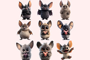 Cute Bat PNG Clipart Bundle, a Graphic by M9 Design (Thumbnail 2 of 8)