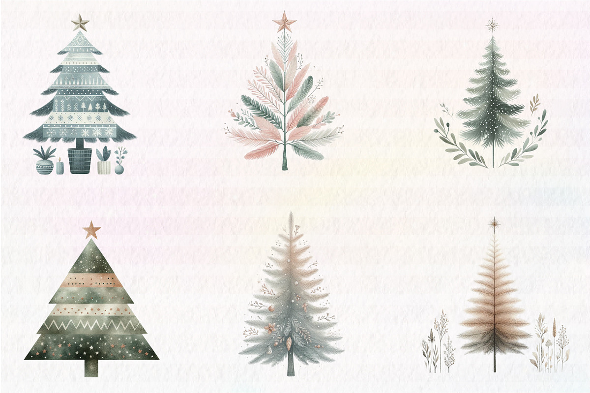 Boho Christmas Trees, an Illustration by CreationArt (Photo 5 of 5)