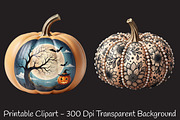 Beige Pumpkins Halloween Clipart, an Illustration by RobertsArt (Thumbnail 5 of 6)