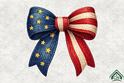 Faux Yarn Bow Patriotic American Fla, an Illustration by Craft Nest (Thumbnail 2 of 6)