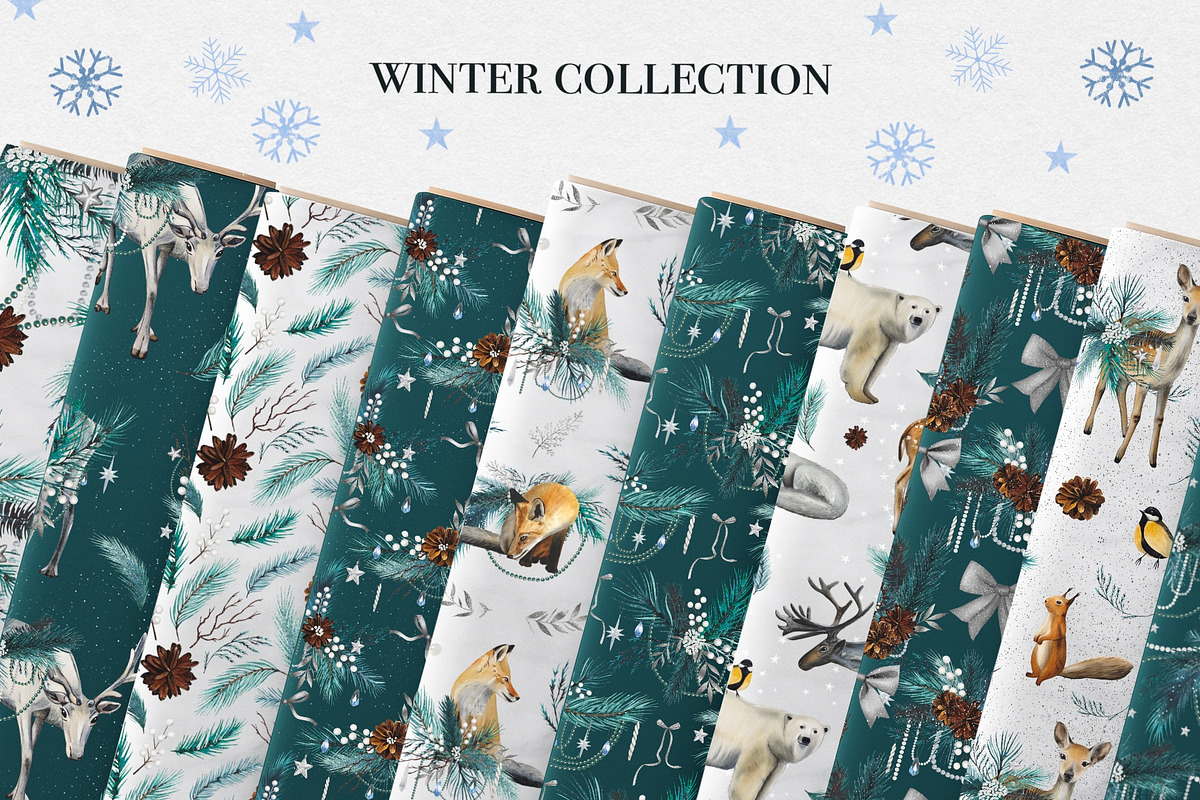 Winter Animal Watercolor Clipart Set, an Animal Illustration by DiashaArt (Photo 17 of 22)