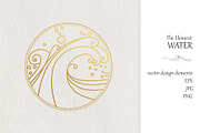 The Element: Water. Vector drawings, a Texture Illustration by Nadia Murash (Thumbnail 1 of 4)