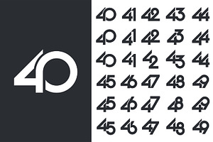 Number 40 To 49 Logo Designs.