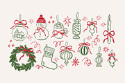 Vintage Christmas Party Clipart, a Decorative Illustration by Barkova Nadya (Thumbnail 4 of 9)