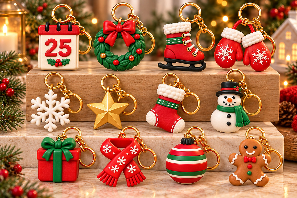 Christmas Keyring 3D STL Bundle, an Object 3D Model by Layerology (Photo 2 of 4)