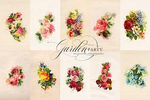 Garden Party Watercolor Graphics