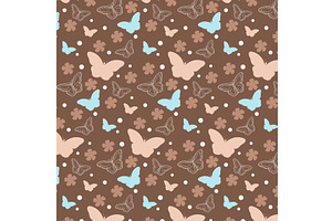 Seamless Pattern Of A Brown And Blue