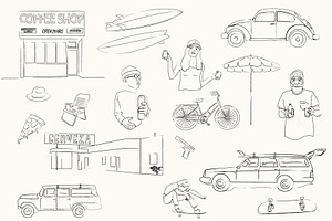 36 Hand Sketched Vector Drawings