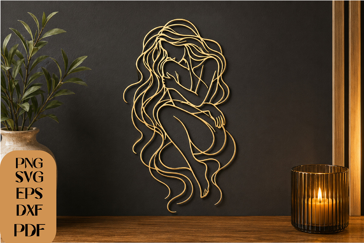 Elegant Woman Line Art PNG, an Object Graphic by DreamCafeArt (Photo 1 of 4)