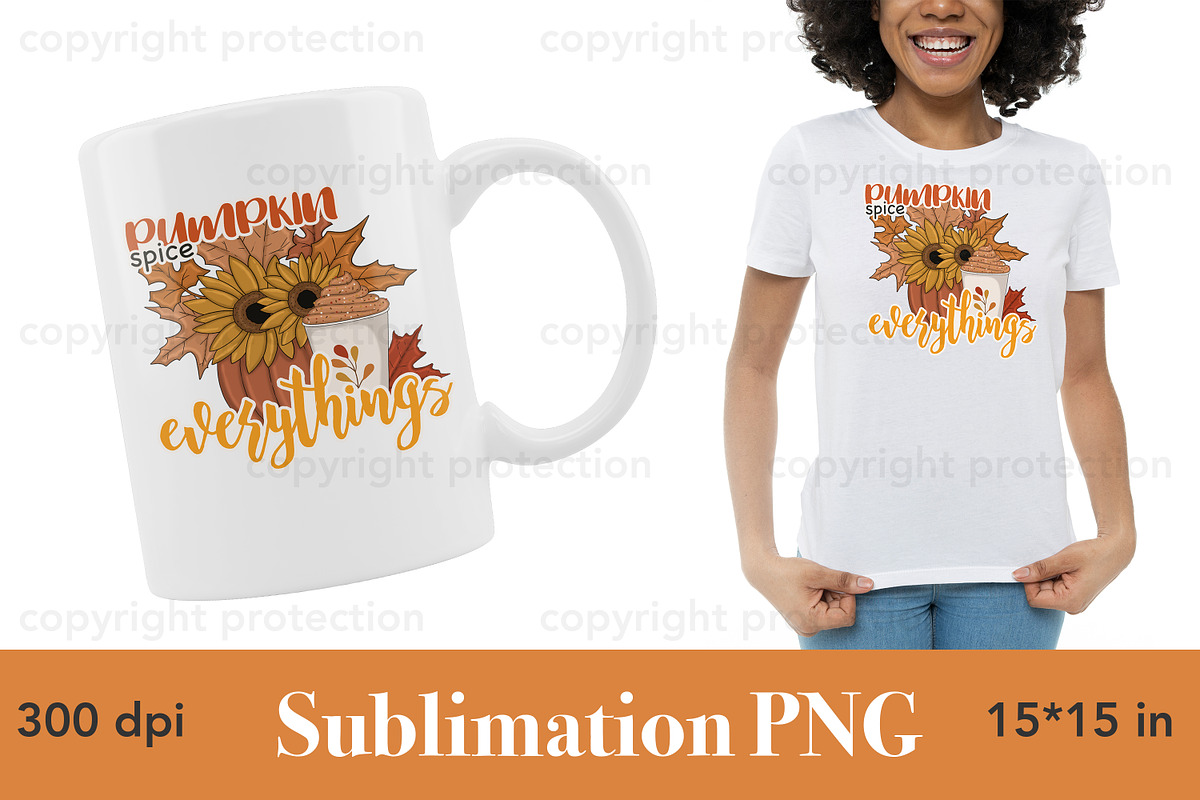 Pumpkin Spice Everything Sublimation, a Seasonal Illustration by GlamArtZhanna (Photo 2 of 3)