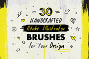 30 DRY BRUSH Strokes for Illustrator, a Brush Add-On by BooTique (Thumbnail 2 of 4)