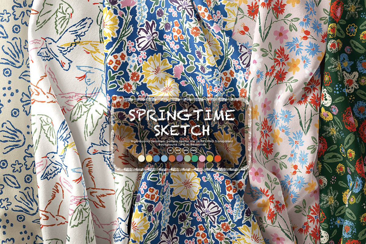 Springtime Sketches, a Pattern Graphic by MSNTY STUDIOX (Photo 1 of 27)