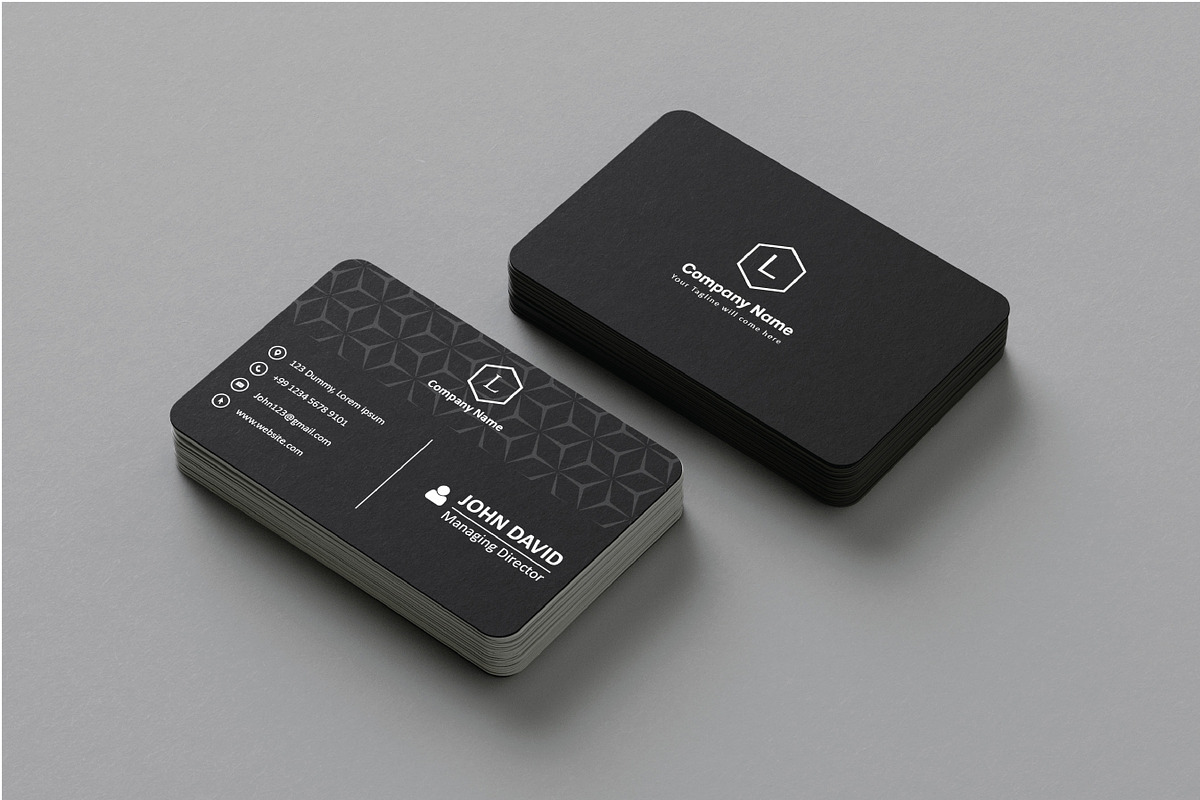 Clean & Modern Black Business card, a Business Card Template by NimraAmjad