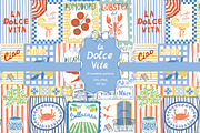 Italian summer - Dolce Vita pattern, a Pattern Graphic by Tani Kuzminka (Thumbnail 1 of 29)