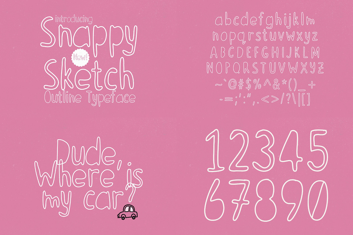 Outline Font Bundle - 34 Fonts!, a Sans Serif Font by HipFonts (Photo 14 of 17)