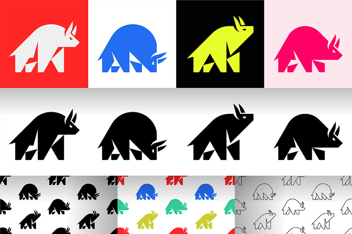 Bull Logo + pattern, an Object Graphic by NataliiaVolyk (Photo 1 of 7)