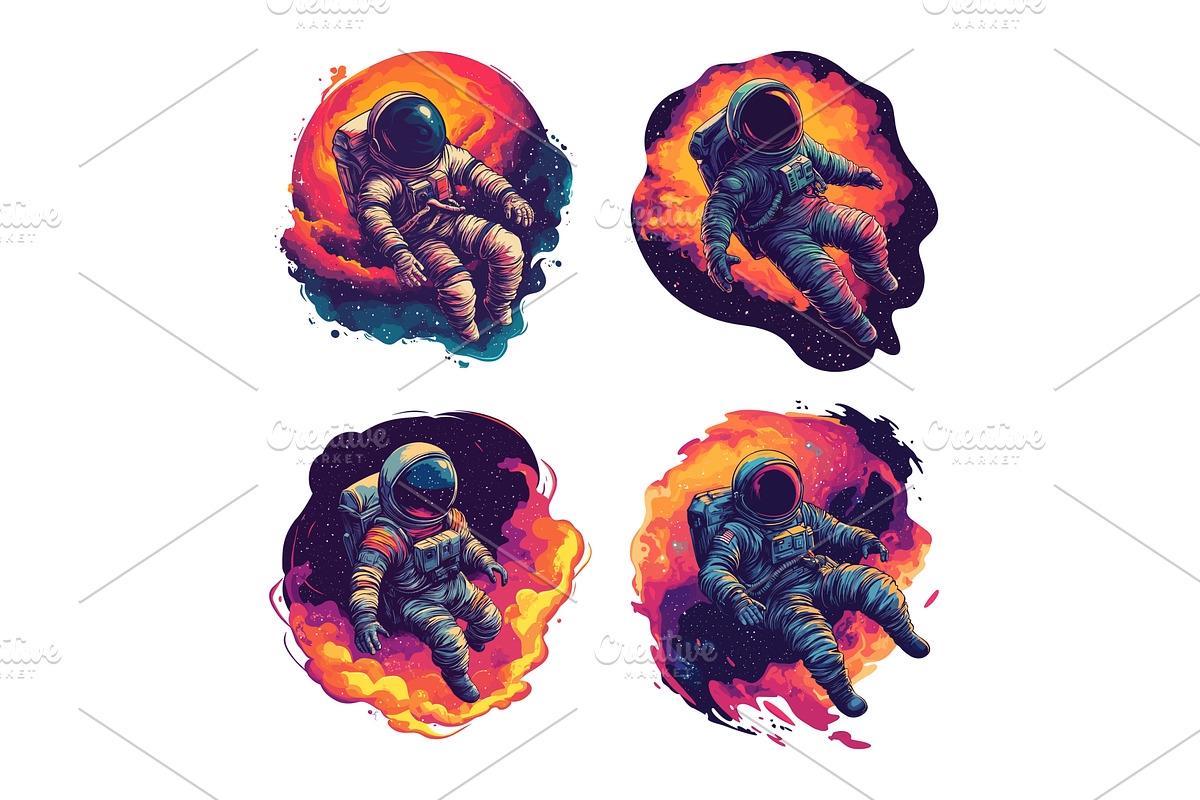 Outer space cosmonaut cartoon vector, a Technology Illustration by Onyx