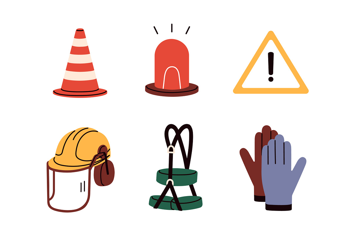 Safety signs, security icons set, an Object Illustration by Good Studio (Photo 2 of 4)