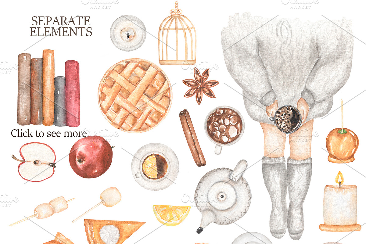 Watercolor Autumn Aesthetic, a Decorative Illustration by MayaNavits (Photo 4 of 14)