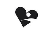 Modern heart logo with human figure, a Person Illustration by LogosDen (Thumbnail 1 of 3)