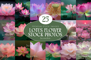 25 Vintage Lotus Flower Stock Photos, a Nature Photo by Incomelion