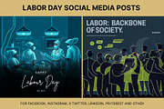 61 Labor day social media posts set, a Social Media Template by Walldecorated (Thumbnail 19 of 29)