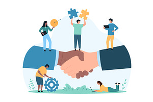 Corporate deal & success agreement, a Person Illustration by Flashvector