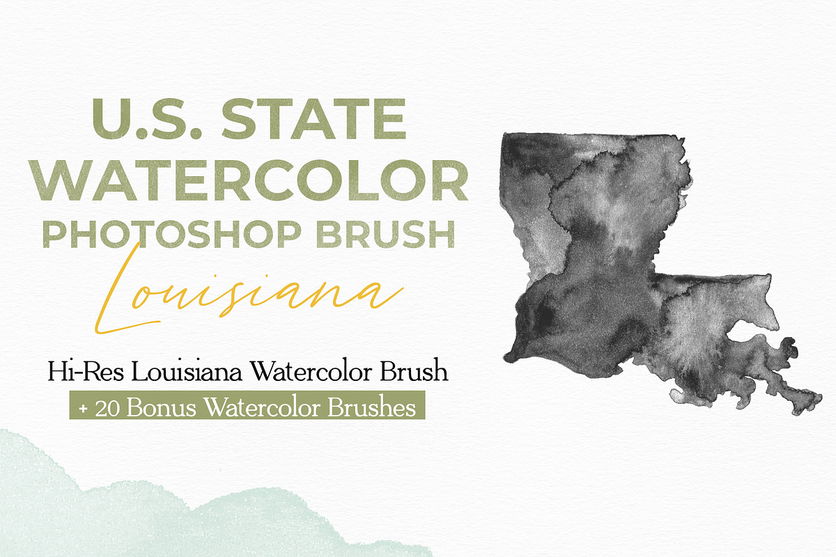 Louisiana US Watercolor PS Brush, a Brush Add-On by Fernwel Creative (Photo 1 of 6)